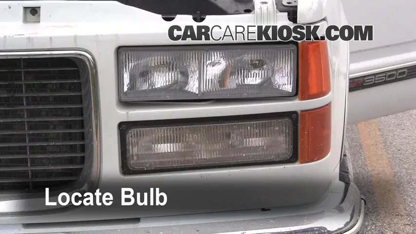2000 GMC C3500 Sierra SL 7.4L V8 Extended Cab Pickup (2 Door) Éclairage Feux de route (remplacer l'ampoule)